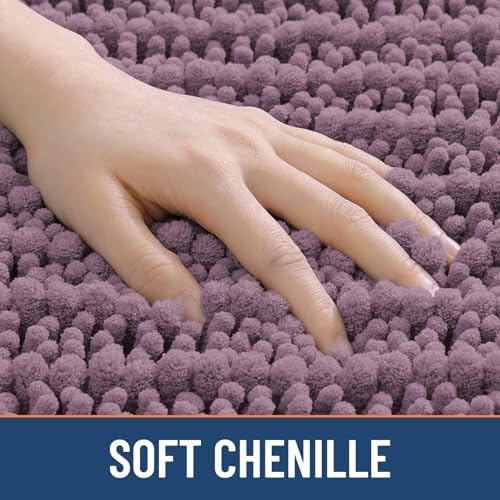 Smiry Bathroom Rugs 47X24, Extra Soft Rubber Backing Chenille Bath Mats - Image 4