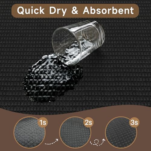 2x6 Waffle Bathroom Runner Rug: Washable Kitchen Runner - Image 5