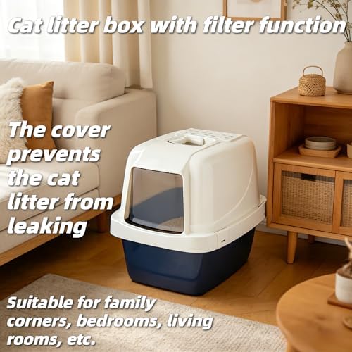 Sifting Cat Litter Box Extra-Large, Enclosed Hooded Pan - Image 2