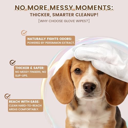IMMHABI 100 Count Cleaning Deodorizing Pet Glove Wipes - Image 4