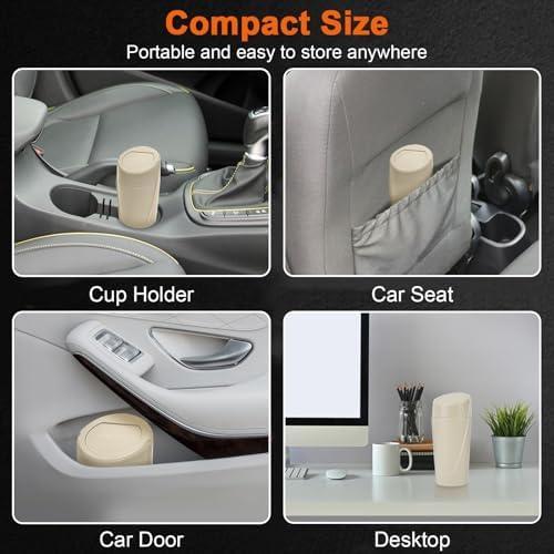 Car Trash Can, Leakproof Mini Car Garbage Can Cup Holder - Image 2