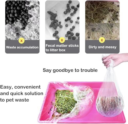 Disposable Small Animal Cage Liner Rabbit Litter Box Liners Tray Film Bags - Image 2