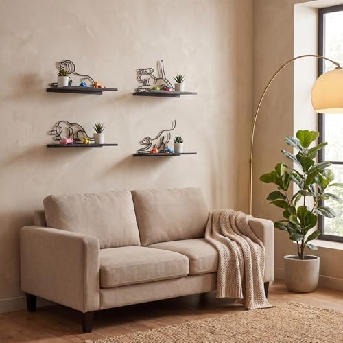 Sieral 4 Pcs Dog Wall Shelf Metal Dog Wall Decor Bookshelf - Image 5