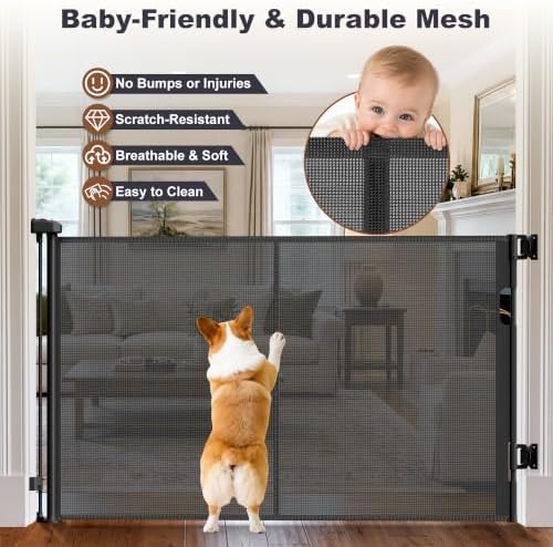 GRENFU Reinforced 59" Wide Retractable Baby Gates, Prevent Crawling Under - Image 6