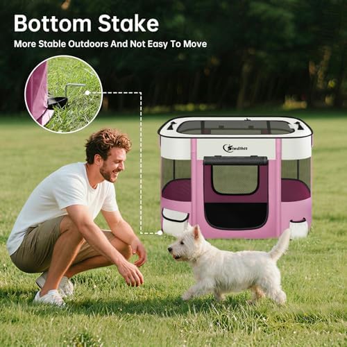 Siedihit 28" Dog Playpen, Cat Puppy Pen, Pet Portable Crate Indoor Outdoor - Image 4