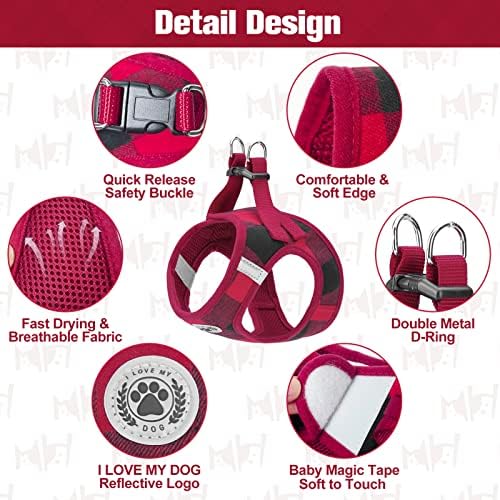 BEAUTYZOO Small Dog Harness and Leash Set, Step in No Choke No Pull Soft Mesh - Image 3