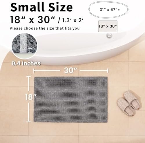 Waffle Bath Mat, Boho Bathroom Rugs Non Slip Washable - Image 2