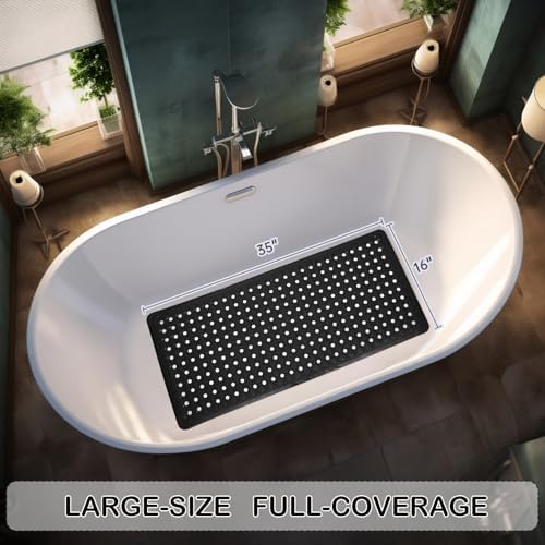 Non-Slip Bathtub and Shower Mats, Power Grip Bath Mat 35 x 16.3 Inch - Image 4