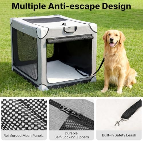 Veehoo 42" Collapsible Dog Travel Crates Portable Dog Kennel - Image 3