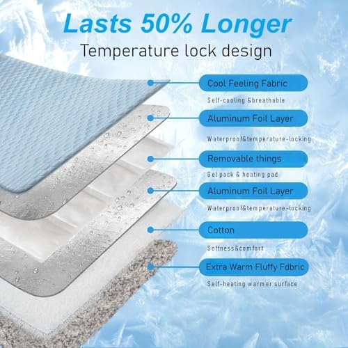 2-in-1 Cat Cooling Mat & Self Warming Pet Bed-18 * 24in, All Season - Image 4