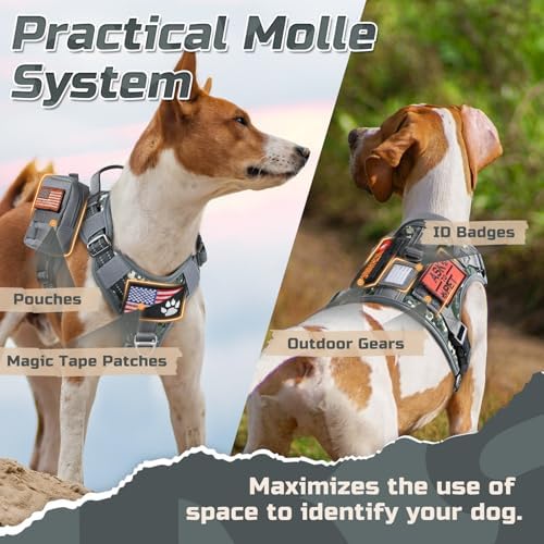 rabbitgoo Tactical Dog Harness for X-Large, No Pull Military Service Vest - Image 4