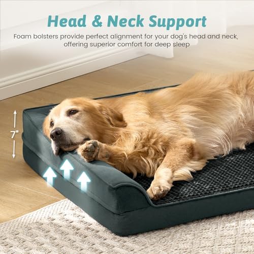 COZY KISS Orthopedic Dog Bed for Extra Large Dogs, L Shaped XL 44x32 inch - Image 3