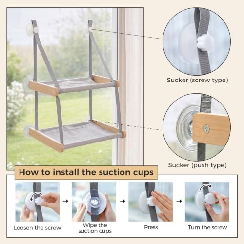 Cat Window Perch for Large Cats – Wooden Cat Window Hammock - Image 3