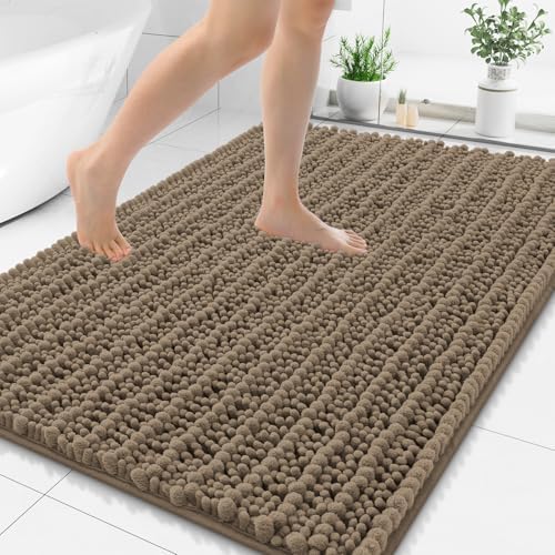 Smiry Bathroom Rugs 44X32, Extra Soft Rubber Backing Chenille Bath Mats by Smiry