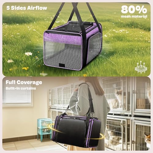 Top and 2 Sides Expandable Cat Carrier 18x11x11 TSA Airline Approved - Image 3