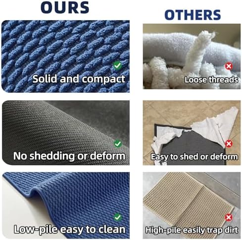 TYUU Large Bathroom Rugs Non Slip Washable Bath Rugs Super Absorbent Bathroom - Image 6