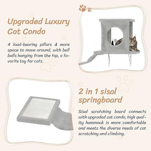 NUNU LAB 14-in-1 Cat Wall Shelves, Wall-Mounted Cat Climber Set - Image 3