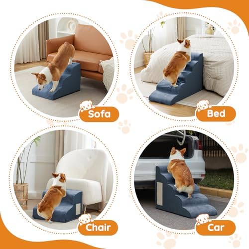 Ahpmeoa Dog Stairs for Small Dogs 15.7" H, Dog Ramp for Bed - Image 6