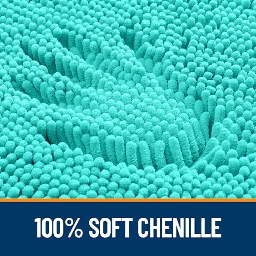 OLANLY Bathroom Runner Rugs 45x27, Extra Soft Absorbent Chenille Bath Rugs - Image 3