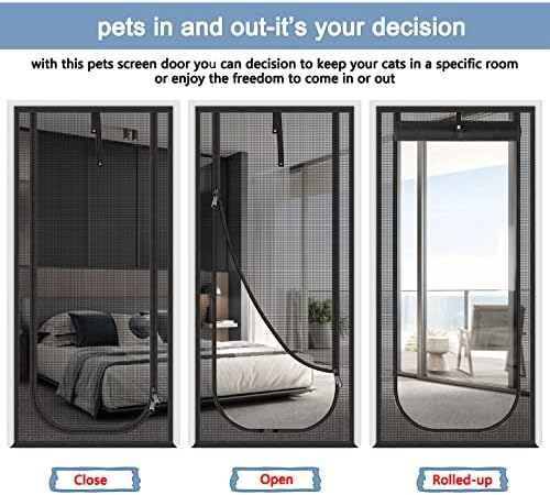 QWR Upgraded Pet Screen Door Fits Opening Door Up to 36"x84", Heavy Duty Cat - Image 6
