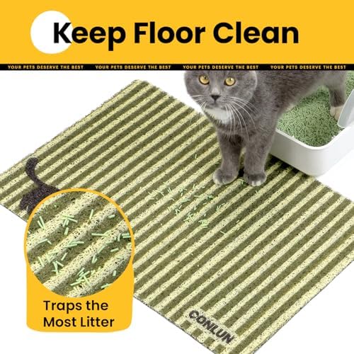 Conlun Cat Litter Mat Litter Trapping Mat, Premium Durable PVC Cute Cat Litter - Image 2
