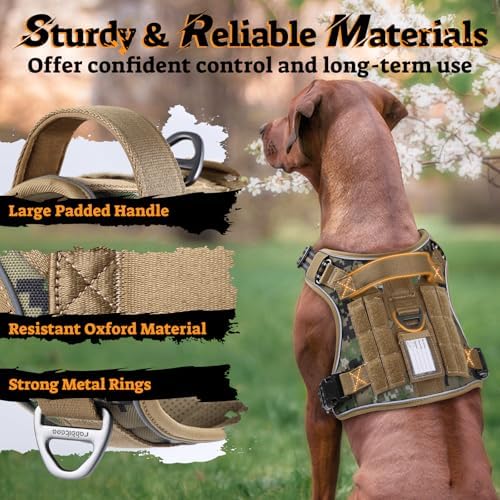 rabbitgoo Tactical Dog Harness for Large Dogs, No Pull Service Pet Vest - Image 6