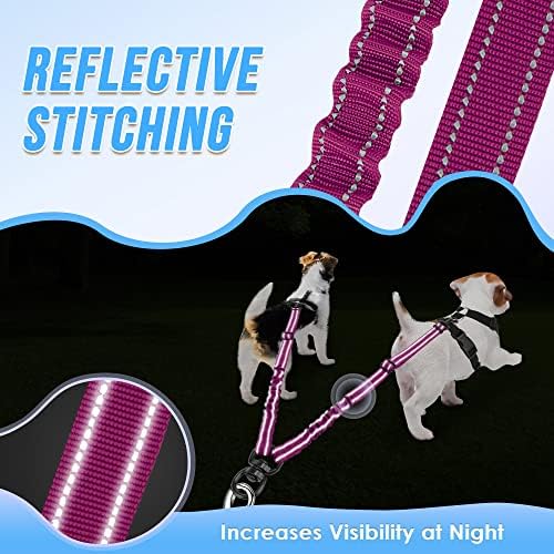 AUTOWT Double Dog Leash, No Tangle 360°Swivel Rotation Reflective Lead - Image 7