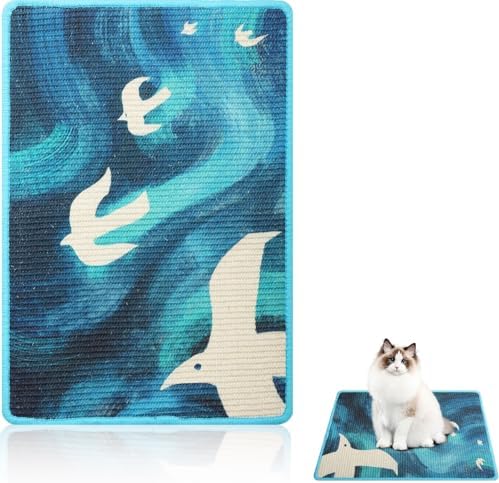Sisal Cat Scratcher Mat Floor & Wall Cat Scratching Pad by Truvito