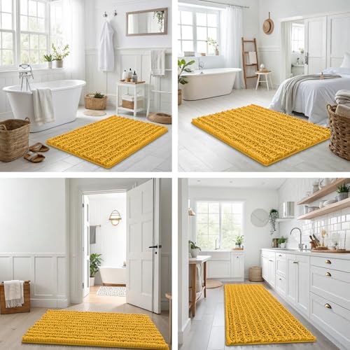 Smiry Bathroom Rugs 34X21, Extra Soft Rubber Backing Chenille Bath Mats - Image 7