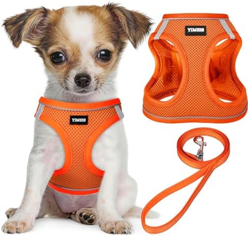 No Pull Dog Puppy Harness and Leash Set Reflective Mesh Vest Medium by YIMEIS