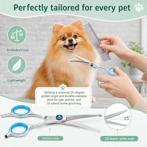 Dog Grooming Tools Set, Curved Shears Dog Grooming - Image 6