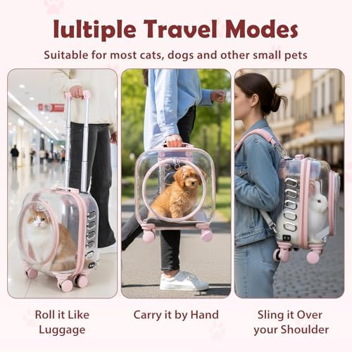 Cat Carrier with Wheels, Rolling Hard Shell Pet Carrier - Image 7