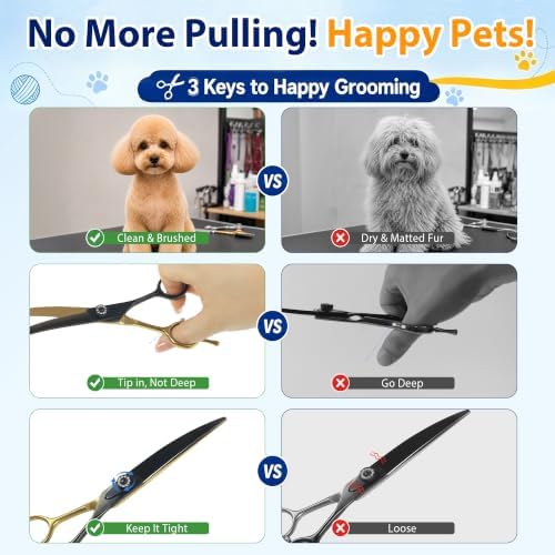 7" Curved Dog Shears for Grooming, curved scissors for Trimming and Cutting - Image 7