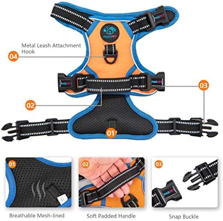 PHOEPET Reflective Dog Harness Large Breed Adjustable No Pull Vest - Image 3