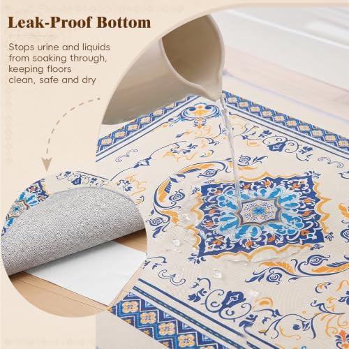 Bienbee Cat Litter Mat, 2 Pack 33" x 22" Machine Washable - Image 4