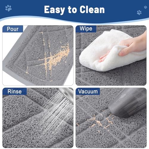 Smiry Cat Litter Box Mat 30x20, Non-Slip Water Resistant Litter Trapping Mat - Image 5