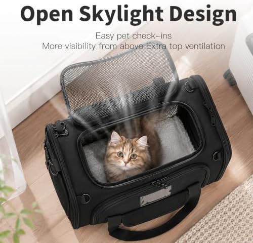 Rolling Pet Carrier with Wheels & Pull Bar, Foldable Cat Carrier - Image 5