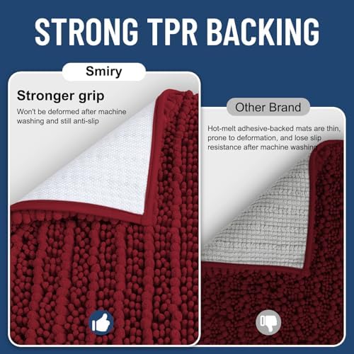 Smiry Bathroom Rugs 30X20, Extra Soft Rubber Backing Chenille Bath Mats - Image 3