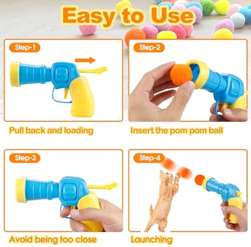 MeoHui 31Pcs Cat Ball Toy Launcher Gun, Cat Balls Fetch Cat Toys - Image 6