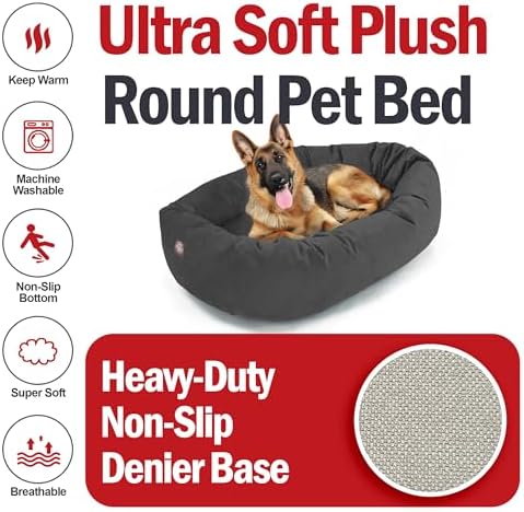 Majestic Pet 52 Inch Suede Calming Dog Bed Washable – Cozy Soft Round Dog Bed - Image 6