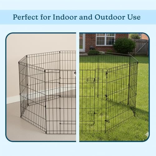 Dog Playpen - Foldable Metal Exercise Puppy Play Pen - Indoor/Outdoor Pen with - Image 5