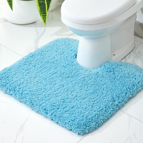 Disolla Toilet Rug 22x24 Teal, Soft Toilet Mat U-Shaped Washable by Disolla