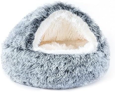 NOYAL Hooded Donut Bed, Calming Cave by Noyal