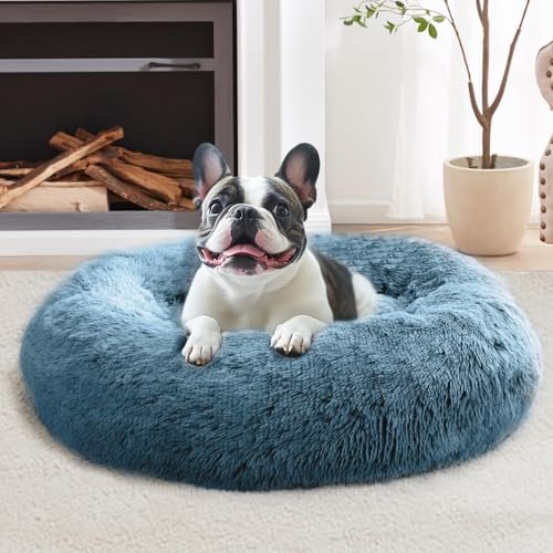 JOLLYVOGUE Calming Dog Beds Large Sized Dog, 36in Donut Washable Large Pet Bed by JOLLYVOGUE