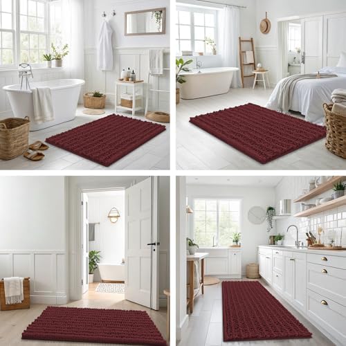 Smiry Bathroom Rugs 40X32, Extra Soft Rubber Backing Chenille Bath Mats - Image 7