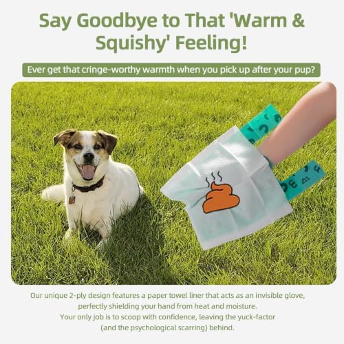 2-Ply Dog Poop Bags with Paper Towels-200 Pieces-Ultra Thick and Leakproof Pet - Image 3