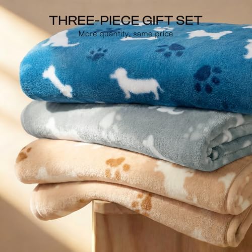 Luciphia Dog Blanket 3 Pack, Soft Cozy Fleece Throw - Image 5
