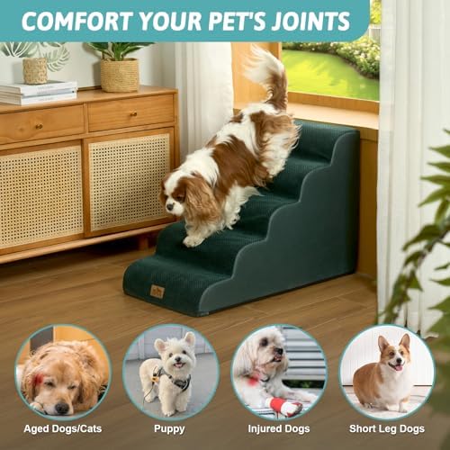 COZY KISS Wide Dog Stair for Small Dog 22.6" H, Pet Ramp for High Bed - Image 4
