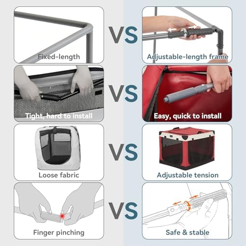 PETSFIT 26" Soft Portable Dog Crate – Patented Spiral Sturdy Frame, Collapsible - Image 4
