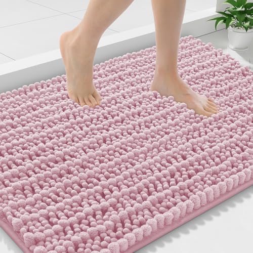 Smiry Bathroom Rugs 36X24, Extra Soft Rubber Backing Chenille Bath Mats by Smiry